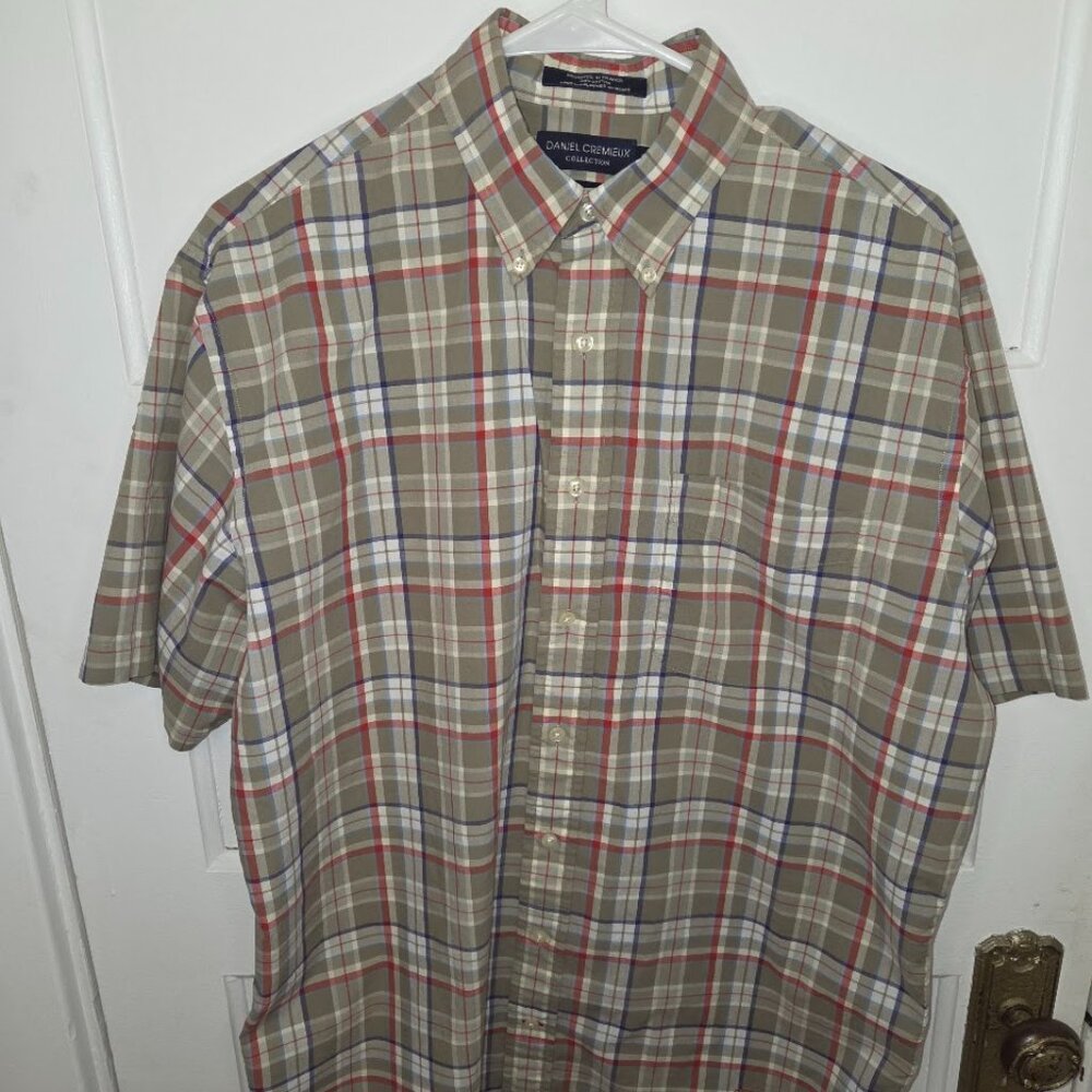 Daniel Cremieux Multicolor Collard Short Sleeve Shirt - Men's Size Medium